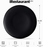 Stoneware Coupe Commercial Grade Dinnerware, Matte Black Plate 12.25", Case of 12