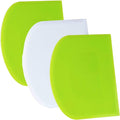 SURDOCA Dough Scraper Bench Scraper - 3P 8.3x5.5" Plastic Flexible Bowl Scraper, Sharp Edge & Angles Cake Scraper. Non-Slip Bakeware Decorating Tools Sculpting & Modeling Tools - Green+White+Green