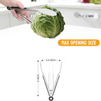 Hotec Stainless Steel Kitchen Tongs, Set of 2-9", Locking Metal Food Tongs for Cooking, Serving, BBQ, Grill Non-Slip Grip