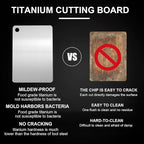 Katuchef Titanium Cutting Board,2026 New 100% Pure Titanium Cutting Boards for Kitchen,Non toxic Doubld-Side Durable Chopping Boards, Easy to Clean and Store(2PC-M+XL)
