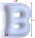 ESEDAGE 6 inch 26 Pack English Alphabet Silicone Letter Mold - Capital & Large Letter Resin Casting Mold