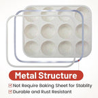 Silicone Muffin Pan, Metal Reinforced Frame Cupcake Pan 12 Cups Regular Size Easy to Move in or Out of Oven Non-Stick (1)