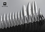 WIZEKA Kitchen Knife Set with Block: 15PCS German Stainless Steel Knife Block Set,One-Piece Design Knives Set for Kitchen, Professional Knife Set with Built-in Sharpener,Starry Sky Series