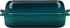 Enameled Cast Iron Loaf Pan with Lid, Dutch Oven Bread pan for Homemade Sourdough Bread Baking, 12.5x5.5 inch, 5qt, Darkcyan
