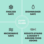 Pyrex Simply Store 9-Pack Mixed Sized Glass Food Storage Set, Round & Rectangular Containers With Lids, BPA-Free, Dishwasher & Microwave Safe