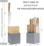 Natura Series 14 PCS Knife Block Set, Ultra Sharp High Carbon Stainless Steel with Wooden Handle