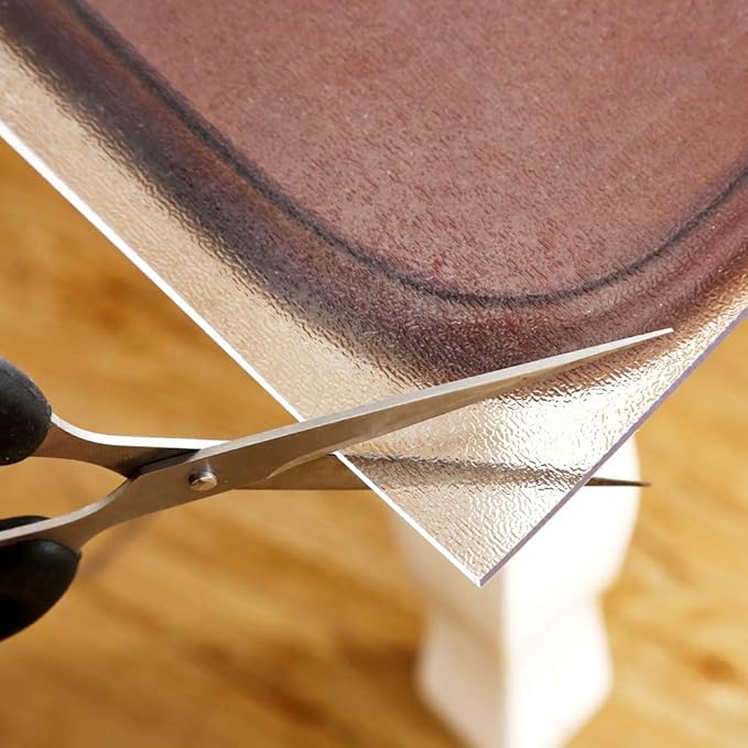 NECAUX Custom 20 x 83 Inch Frosted Table Cover Protector, 1.5mm Thick Water Resistant Plastic Non-Slip Table Pad Table Cover Protector for Coffee Table, Writing Desk, Trainning Table, Vanity Table