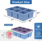 mossime Large Ice Cube Molds: 3pack Square Whiskey Silicone Ice Cube Trays With Lid - Old Fashioned Cocktail Big Ice Cube Tray- 2inch Easy Release Freezer Maker for Baby Food Soup & Juice