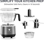 Mini Food Processor and Vegetable Chopper, Electric Food Chopper for Baby Food Maker, 4/0.5 Cup Double Containers for Salad, Carrot, Garlic Press, Hard Cheese