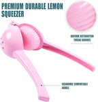 Manual Juicer Citrus Lemon Squeezer, Fruit Juicer Lime Press Metal, Professional Hand Juicer Kitchen Tool(Pink）