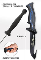 Dalstrong Gut Hook Fish Knife for Filleting and Cleaning - 5” - Night Shark Series - 7CR17MOV High Carbon Steel - Titanium Coated Blade- Polypropylene Handle - w/Sheath - NSF Certified