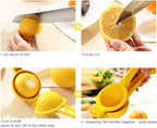 Manual Juicer Citrus Lemon Squeezer, Fruit Juicer Lime Press Metal, Professional Hand Juicer Kitchen Tool(Yellow）