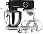 Stand Mixer All Metal - Heavy Duty Kitchen Standing Mixer 5.3 Quart with 4 Stainless Steel Attachments, DC Motor & Multifunctional Power Hub, 8-Speed & Timer, Lower Noise (Black)