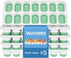Ice Cube Tray, Ice Cube Trays for Freezer 5 Pack with Lids, Ice Tray Easy-Release, Ice Trays for Freezer Stackable, Silicone Ice Cube Tray for Drinks, Coffee - BPA-Free and Odor-Free