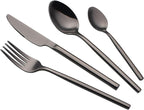 24 Piece Silverware Set For 6 Black Heavy duty 18/10 Stainless Steel Flatware Set Modern Design Knife/Fork/Spoon Mirror Polished Dishwasher Safe Cutlery Set with Gifts