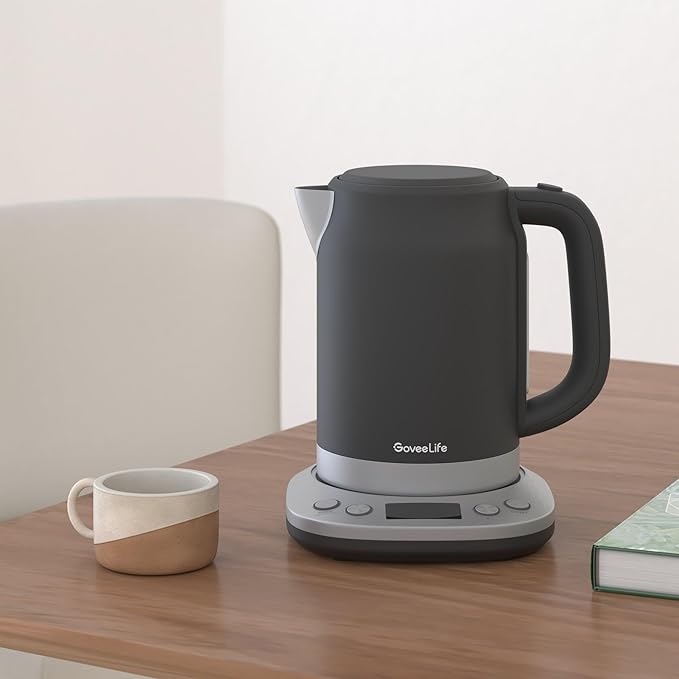 GoveeLife Smart Electric Kettle Temperature Control, WiFi Electric Tea Kettle with Alexa Control, 1500W Rapid Boil, 2H Keep Warm, 1.7L BPA Free Stainless Steel Water Boiler for Tea, Coffee, Oatmeal