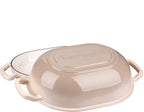 Enameled Cast Iron Sourdough Bread Oven, Dutch Oven, Loaf Cast Iron Bread Pan for Homemade Bread Baking, Meatloaf Pan with Lid, 7QT, Latte