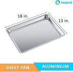 Pack of 6 | 13 in. x 18 in. Half Size Aluminum Bun. / Sheet Pan | Ideal for baking, roasting, cooling, prepping, or storing - a must-have in restaurants, bakeries, and busy kitchens.