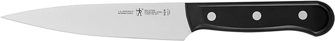 HENCKELS Solution Razor-Sharp 6-inch Utility Knife, Tomato Knife, German Engineered Informed by 100+ Years of Mastery, Black/Stainless Steel