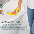 Quality Table Pad Protector, Superior Protection from Spills, Scratches & Heat - Reusable Table Cloth with Cushion Flannel Backing (140" L x 54" W)