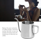 Pour Over Coffee Kettle, Stainless Steel Gooseneck Spout Pour Over Coffee Kettle Long Narrow Drip Spout Coffee Tea Pots for Pour Over Coffee, Home Brewing, Camping (8.5oz, Silver)