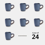 Organic Shape Restaurant Mug 12oz, Commerical Grade Catering Stoneware Coffee Mug in Ir-regular Organic Shape, Chip & Scratch Resistant, Glossy Reactive Glaze Blue, Case of 24