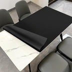Table Mats - 38x78 Inch Waterproof Easy to Clean Can Conceal Flaws Protector The Table Top from Scratches Used for Dining (Black+Black 38x78)