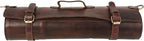 vintage crafts Genuine Buffalo Leather Knife Roll Set Chef's Knife Holder Cutlery Sheath Artist Case Organizer Storage bag Travel Friendly Gift for Men & Women Portable chef knife cases Organizer