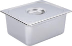 BIRDROCK HOME Stainless Steel Steam Table Pan Lids - Restaurant and Catering Supplies - 24 Gauge Steel - Perfect for Meal Prep, Cooking, and Food Storage Container - 6 Pack, Fits 1/2-Size Hotel Pans
