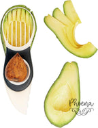 Avocado Fruit Slicer Pitter 3 in 1 Banana Dragon Fruit Peach Pear Passionfruit White & Black Kitchen Gadget Tool Comfortable to Grip Core Remover Food Safe Fruit & Vegetable PHOENA