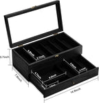 Knife Display Case, 2-Layer Pocket Knife Case Display & Storage Knives, Solid Wood Knife Case for Collections, Gift for Boyfriend Fathers Day Birthday Gifts(Black)
