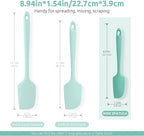 U-Taste Small Mini Silicone Spatula: 9×2inch 600ºF Heat-Resistant Food-Grade Jar Scraper for Kitchen Use, Non-Stick Seamless Flexible Baking Utensil for Mixing, Scraping Jam in Bowl or Cup (Aqua Sky)
