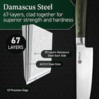 HexClad Chef's Knife, 8-Inch Japanese Damascus Stainless Steel Blade, Pakkawood Handle