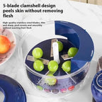 Automatic Fruit Peeling Machine, Rechargeable Electric Peeler for Grapes, Cherry Tomatoes & Garlic, One-Click Peeling, Cordless Kitchen Gadget for Quick & Easy Food Prep (round head)