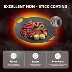 Grill pan,grill pan for indoor cooking,grill pans for stove tops,15" Round BBQ Griddle for Induction,Gas Stove, Electric Cooktop, Indoor or Outdoor Grilling.