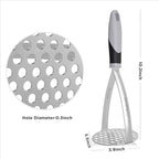 Joyoldelf Heavy Duty Potato Masher, Stainless Steel Integrated Masher Kitchen Tool & Food Masher/Potato Smasher with Non-slip Handle, Perfect for Bean, Vegetable, Fruits, Avocado, Meat