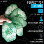 Art 'N Glow Epoxy Resin 32 oz Kit - Crystal Clear, UV Resistant, Self Leveling, Food Safe for Table Top, Arts & Crafts, Wood, Casting, Jewelry Making, Use with Mica Powder, Silicone Molds, Alcohol Ink