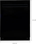 Kenmore 24" Built-in Stainless Steel Tub Dishwasher EasyFlex 3rd, SmartWash, UltraWash, TurboDry, MoreSpace Plus Adjustable Rack, Energy Star Certified, Black