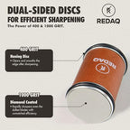 Magnetic Rolling Knife Sharpener Kit, 2-Angle Diamond System (15° & 20°), Restore Dull Knives Fast with Dual Grits, Safe and Fast Sharpening for Kitchen & Outdoor Knives