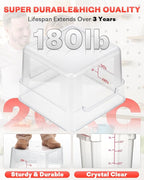 2QT4QT NSF Food Storage Containers: 6PCS [Food Grade][Hot&Cold Resistant] Commercial Clear Food Storage Containers with Lids for Restaurant Kitchen Proof Dough, Measuring Spoons Included(Red)
