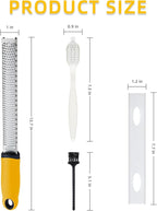 Koythin Zester, Lemon Zester & Cheese Grater with Brush, Heavy Duty Kitchen Tool for Zesting Citrus, Parmesan Cheese, Chocolate, Ginger, Fruits, Stainless Steel with Handle and Cover (Yellow)