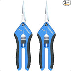 Fondwell 6.5" Garden Shears Trim Scissors: 2 Pack of Pruning Shears for Gardening - Ultra Sharp Garden Clippers with Straight Blades