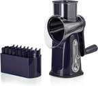 Chef Power Premium Quality 5 in 1 Cheese Grater Hand Crank - Stainless Steel Rotary Cheese Grater for Effortless Grating - Durable and Ergonomic Design for Professional and Home Use (Violet)