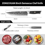 Chef Knife,8inch Damascus knife,67-Layer High Carbon Stainless Steel Kitchen Knife,Professiona Sharp Cutting Knives with Ergonomic G10 Black Handle,Gift Box for Home and Kitchen Birthday Gift