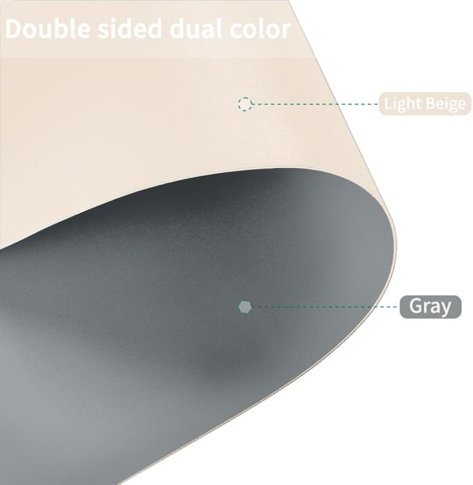 Dresser Top Protector - Can Be Used On Both Sides Waterproof and Easy to Clean Good Flatness Used for Dresser Table(Off White+Light Gray 10x42)