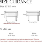 ISAENNE Designer Christmas Beige Linen Long Rectangle Tablecloth,Pinecones Pattern Indoor Table Cloths,Washable Decor Tablecloths for Dining Thanksgiving Kitchen Christmas,63"*102"-Carol B