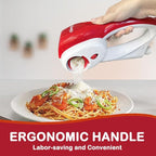 Electric Hard Cheese Grater, Model CES03D, Red, Stainless Steel, Automatic, Cordless, 3 Interchangeable Blades, Easy to Clean