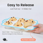 Silicone Jumbo Muffin Pan with Metal Frame, Non Stick Food Grade Silicone Large Muffin Pan, with Handles 6 Cup,BPA-Free and Dishwasher Safe, Jumbo Cupcake Pans - 1 Piece Blue