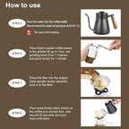 SOTECH Pour Over Coffee Maker Set Coffee Kettle Scale Ceramic Server Ceramic Dripping Cup Bean Grinder Filter Paper Ceramic Cup ALL in 1 Portable Metal Box for Traveling