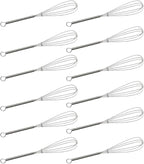 CHuangQi (Pack of 12) 7 inch Stainless Steel Whisk for Cooking, Blending, Whisking, Beating, Stirring, Balloon Whisk/Kitchen Whisk